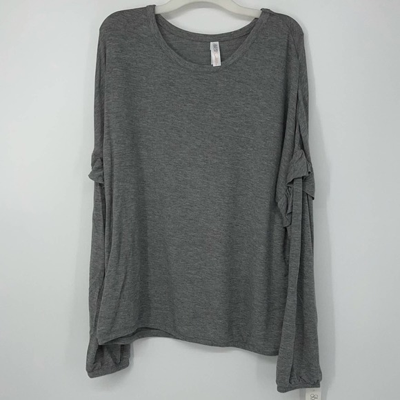 GILLIGAN & O'MALLEY GRAY STRETCH CHIC LOUNGE TOP MEDIUM - Picture 1 of 2